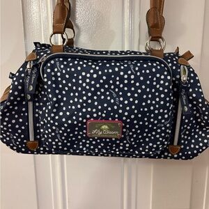 Lily Bloom Navy and White Polka Dot Crossbody Bag